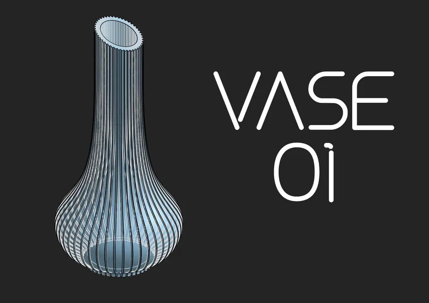 Váza baňatá với trang trí đường thẳng đứng và cổ vát - Image 5