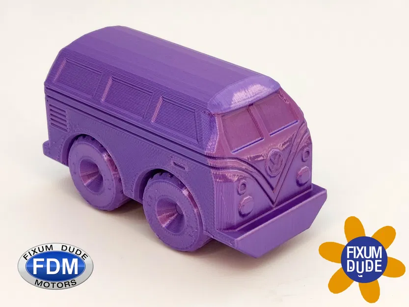 Xe buýt VW cổ điển với bánh xe xoay in sẵn - Image 2