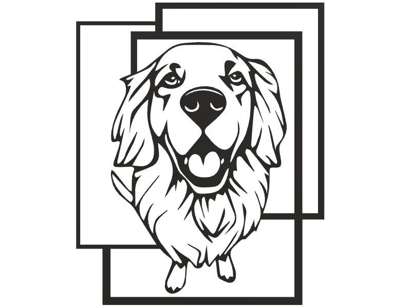 Chó Golden Retriever mô hình 3D trang trí tường - Image 1