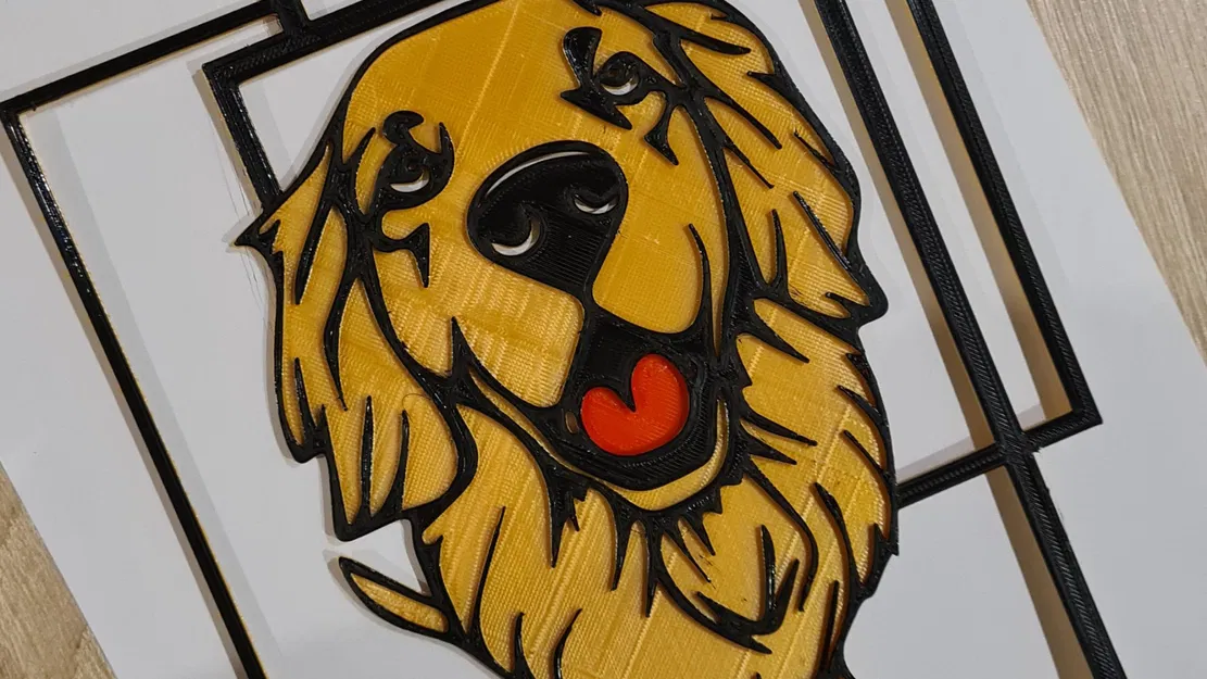 Mô hình chó Golden Retriever có thể in màu với diện tích 1mm - Image 1