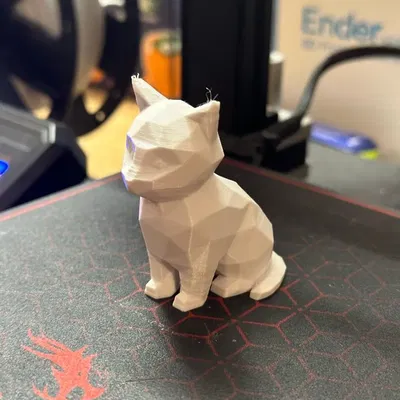 Mèo dễ thương phong cách low poly không cần hỗ trợ