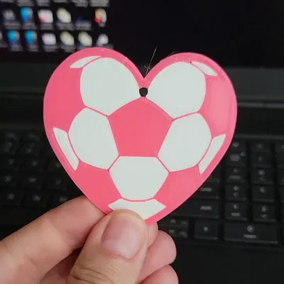 Mặt dây chuyền hình trái tim bóng đá cho in 3D đa vật liệu