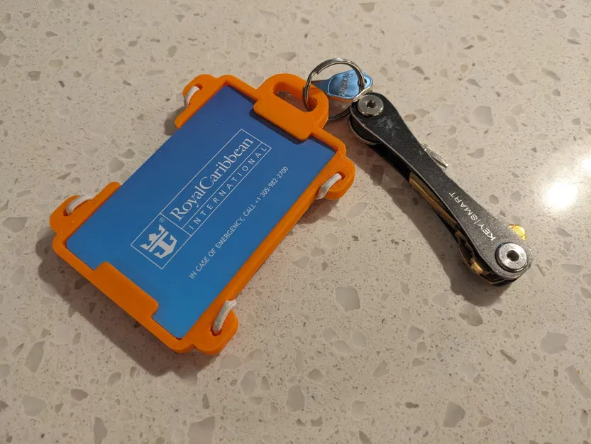 Giá đỡ thẻ ID với lỗ treo chìa khóa và dây đàn hồi - Image 1