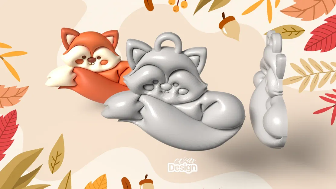 Móc khóa hình con cáo dễ thương - Image 1