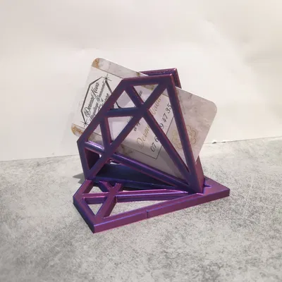 Giá đỡ danh thiếp hình kim cương với chân oval