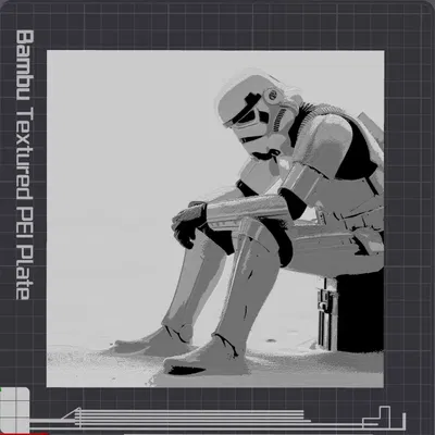 Nhân vật Storm Trooper buồn bã phong cách Hueforge