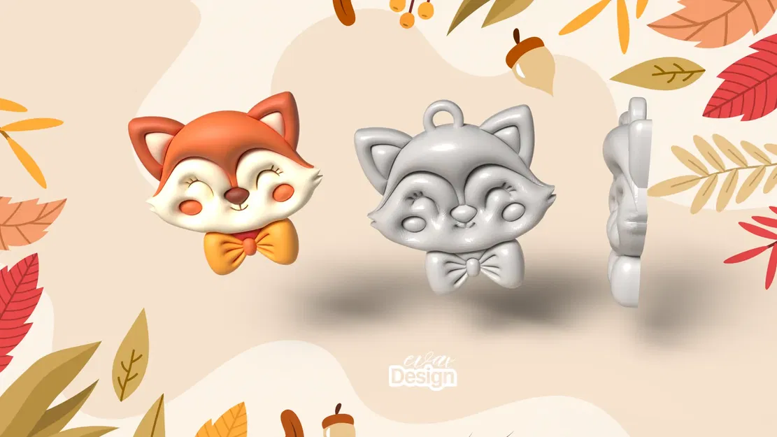 Móc khóa hình con cáo 3D độc đáo - Image 1