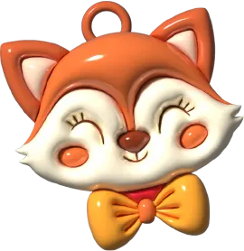 Móc khóa hình con cáo 3D độc đáo - Image 2