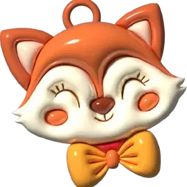 Móc khóa hình con cáo 3D độc đáo