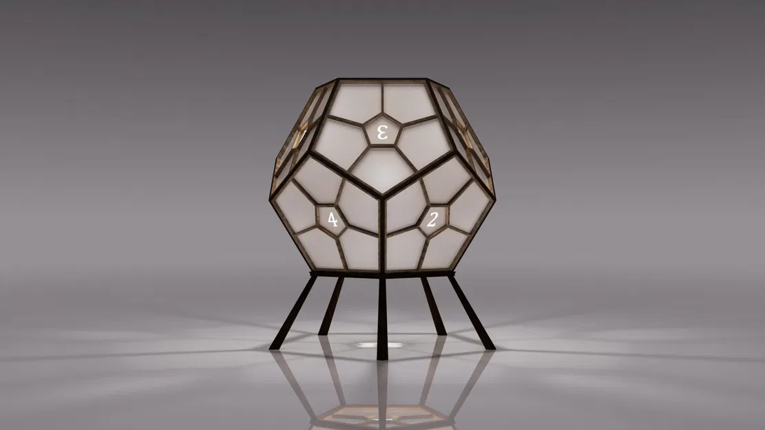 Đèn Dodecahedron với thiết kế hình học và kỹ thuật Kumiko - Image 2