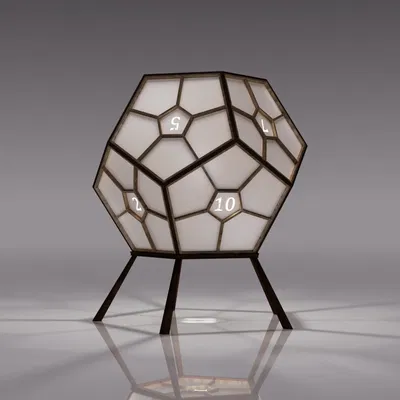 Đèn Dodecahedron với thiết kế hình học và kỹ thuật Kumiko