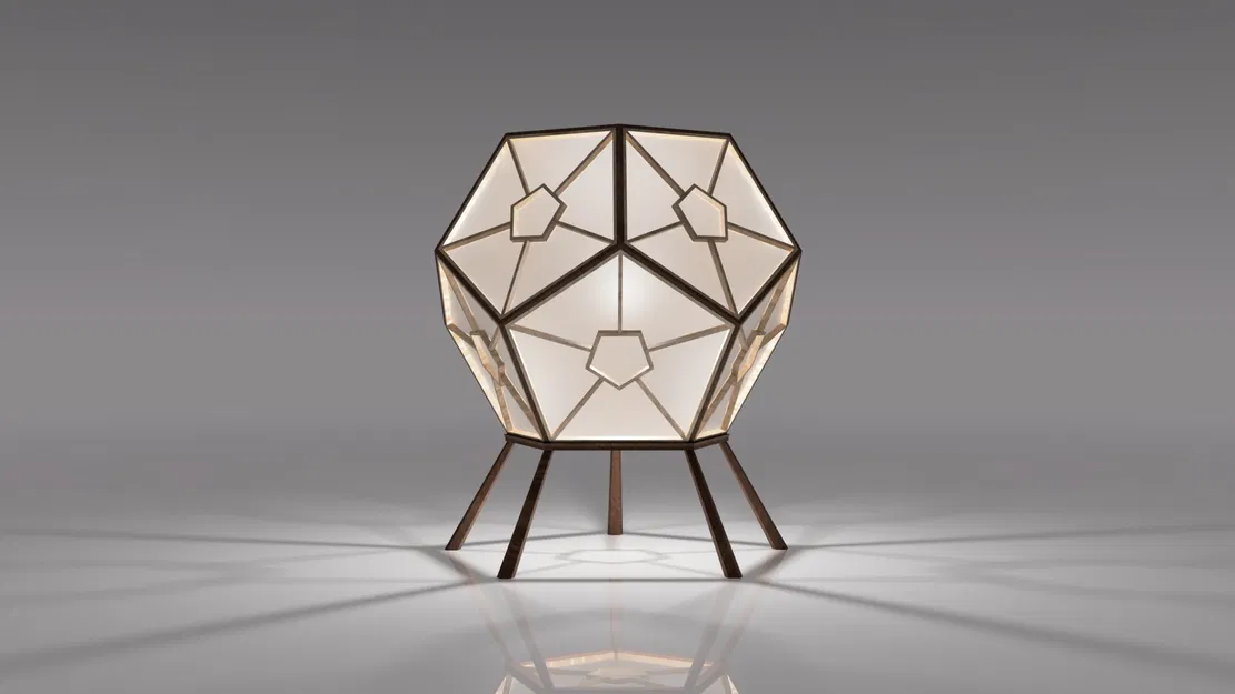 Đèn Dodecahedron với thiết kế hình học và kỹ thuật Kumiko - Image 5