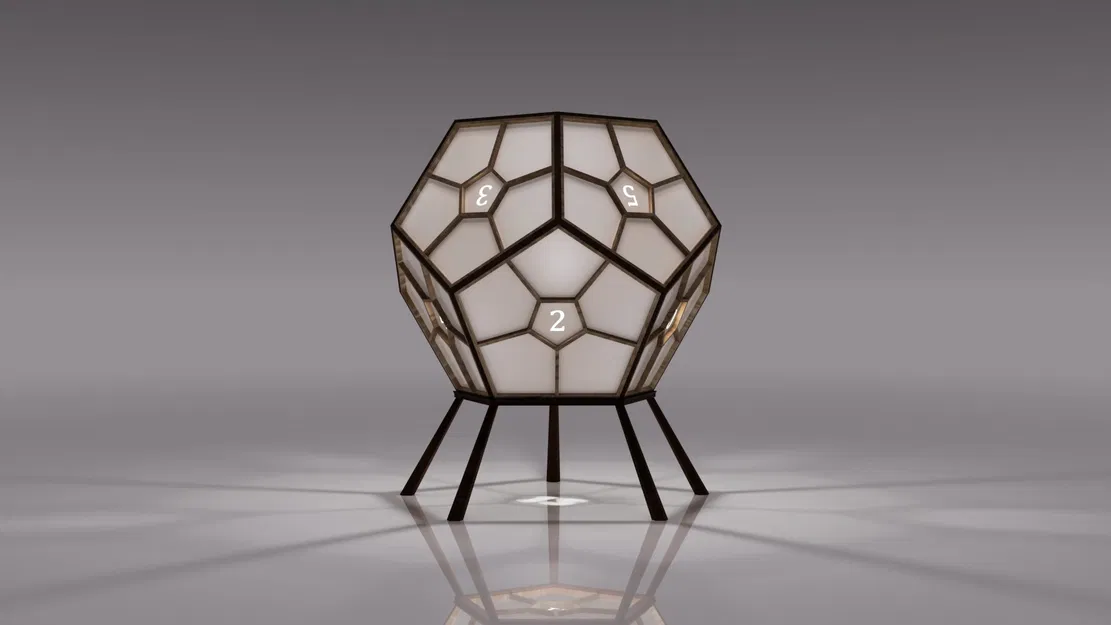 Đèn Dodecahedron với thiết kế hình học và kỹ thuật Kumiko - Image 6