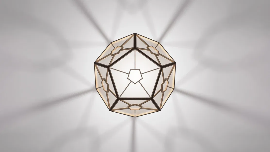 Đèn Dodecahedron với thiết kế hình học và kỹ thuật Kumiko - Image 7