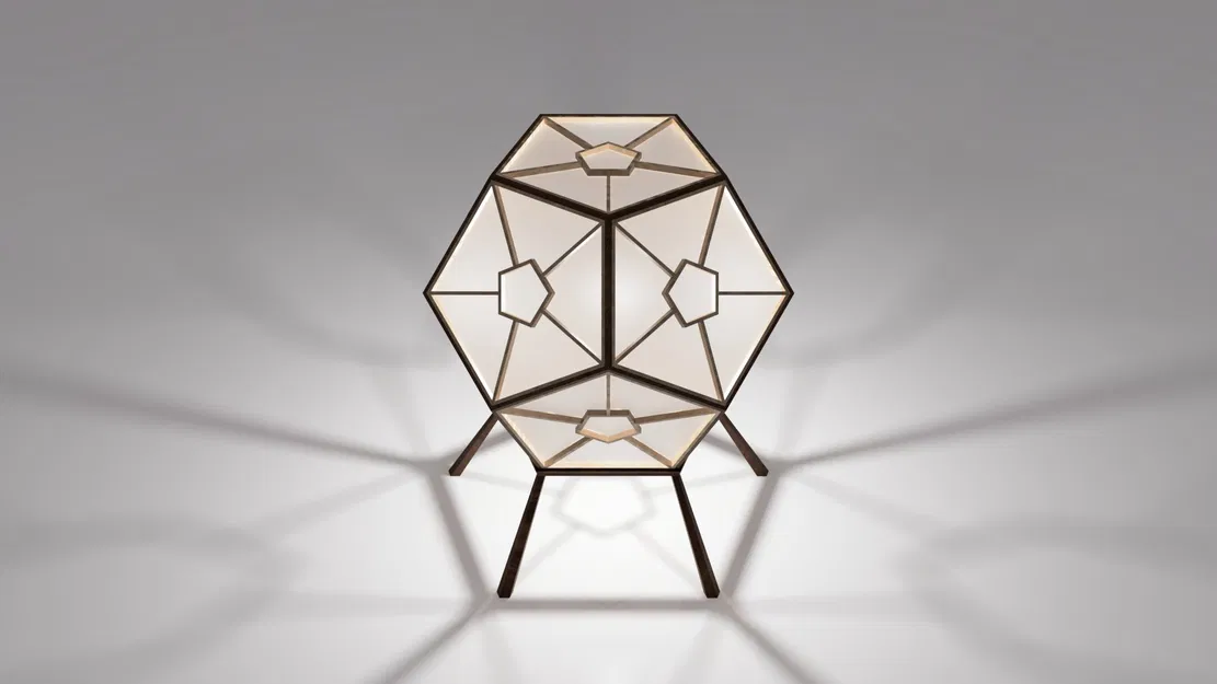 Đèn Dodecahedron với thiết kế hình học và kỹ thuật Kumiko - Image 9