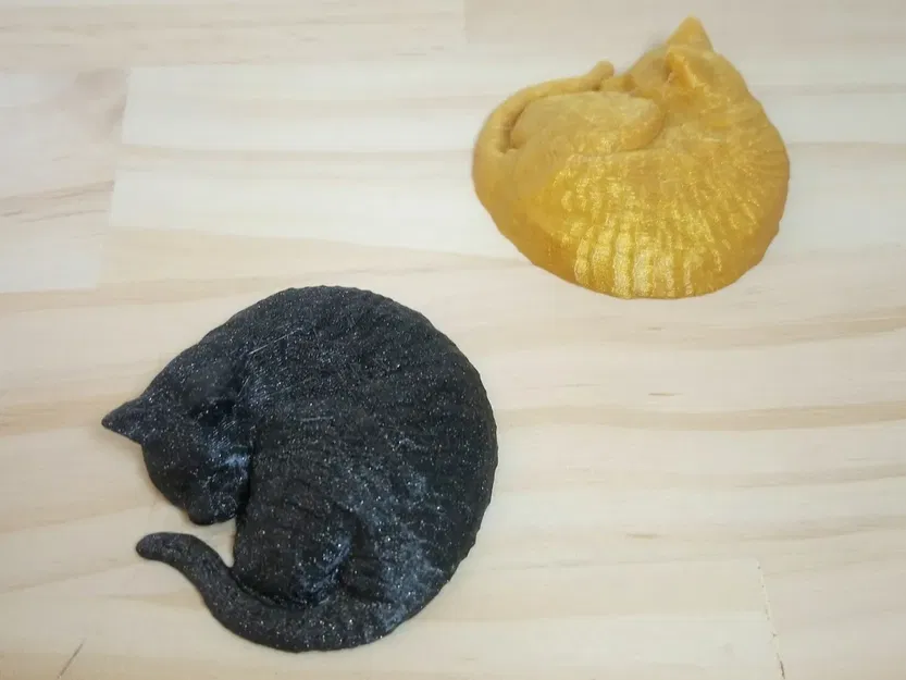 Mô hình mèo ngủ cuộn tròn chi tiết cao - Image 1