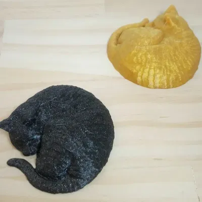 Mô hình mèo ngủ cuộn tròn chi tiết cao