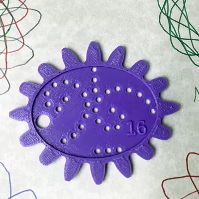 Bánh răng oval 16T cho khung Spirograph của 3Domas