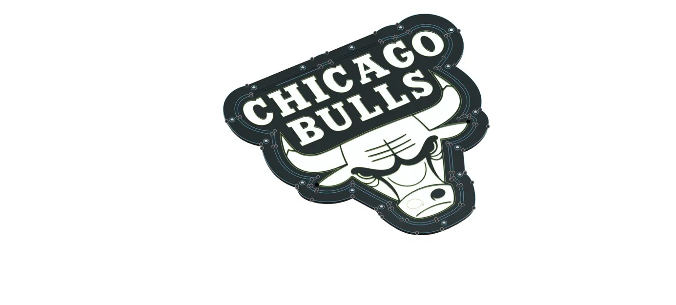 Hộp đèn logo Chicago Bulls thiết kế bằng Fusion 360 - Image 5