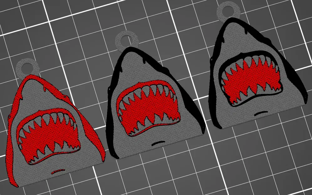 Móc khóa cá mập với thiết kế ba màu tùy chỉnh - Image 1