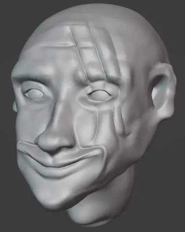 Mặt đầu người cười kỳ quái với vết sẹo - Image 1