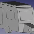 Móc khóa mô hình xe caravan cắm trại - Thumbnail 1