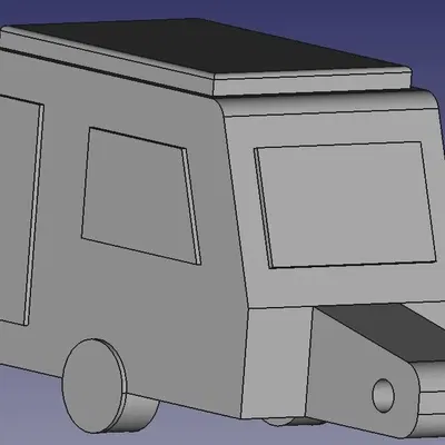 Móc khóa mô hình xe caravan cắm trại