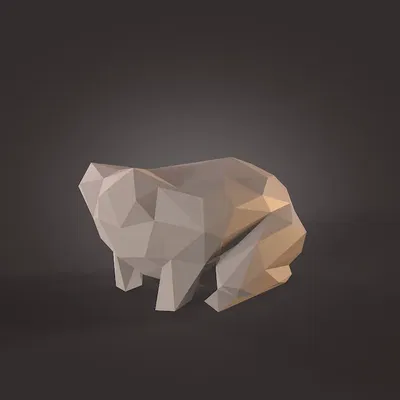 Ếch dễ thương phong cách low poly