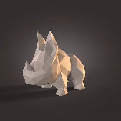 Tê giác dễ thương phong cách low poly