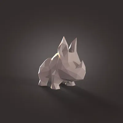 Tê giác dễ thương phong cách low poly