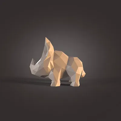 Tê giác dễ thương phong cách low poly