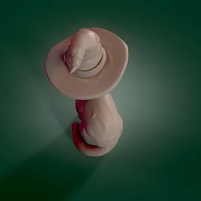 Mèo con ma thuật đội mũ