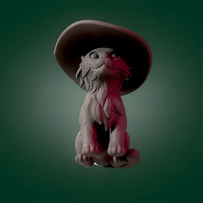 Mèo con ma thuật đội mũ