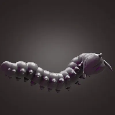 Sâu bướm dễ thương trong mô hình 3D