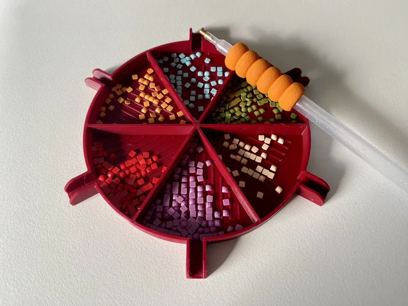 Khay vẽ tranh kim cương đa ngăn chứa 6 màu khác nhau - Image 1