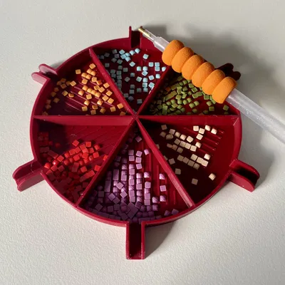 Khay vẽ tranh kim cương đa ngăn chứa 6 màu khác nhau