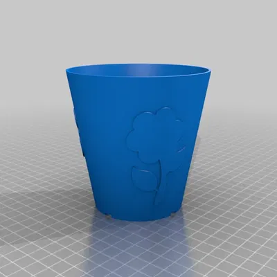 Chậu Hoa Khắc Nổi Cao 100mm