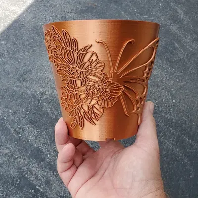 Chậu hoa nổi hình bướm in 3D cao 100mm