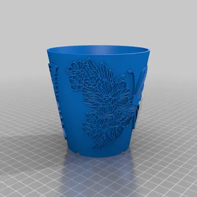 Chậu hoa nổi hình bướm in 3D cao 100mm