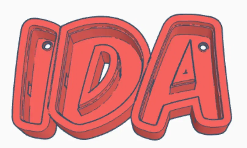 Đèn LED tên IDA in 3D cho trẻ em - Image 1