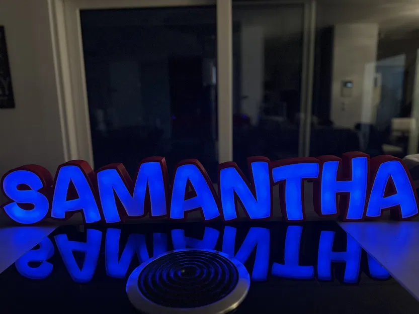 Đèn LED tên "SAMANTHA" in 3D cho trẻ em - Image 1