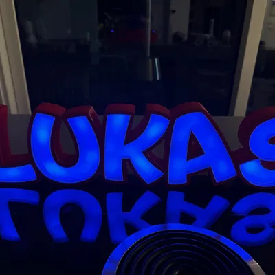 Đèn LED tên "LUKAS" in 3D cho trẻ em