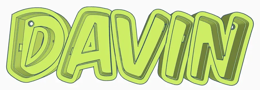 Đèn LED tên "DAVIN" in 3D cho trẻ em - Image 1