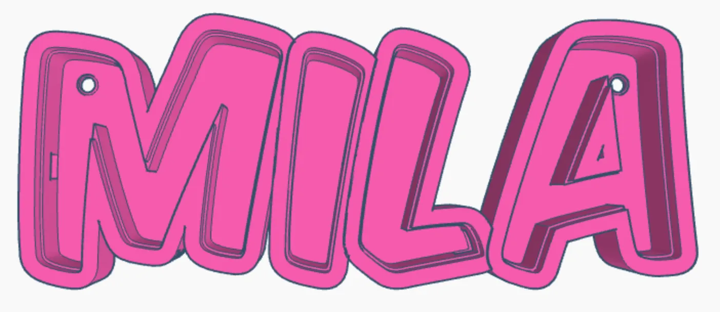 Đèn LED tên MILA cho trẻ em in 3D - Image 1