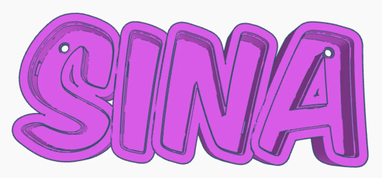 Đèn LED tên "SINA" in 3D cho trẻ em - Image 1