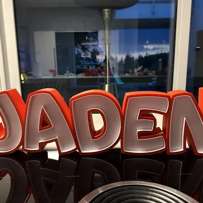 Đèn LED tên "JADEN" cho bé trai trong phòng trẻ em