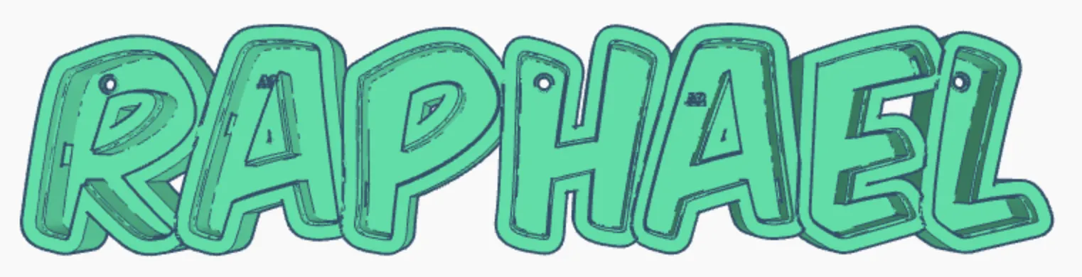 Đèn LED tên "RAPHAEL" in 3D cho bé trai - Image 1