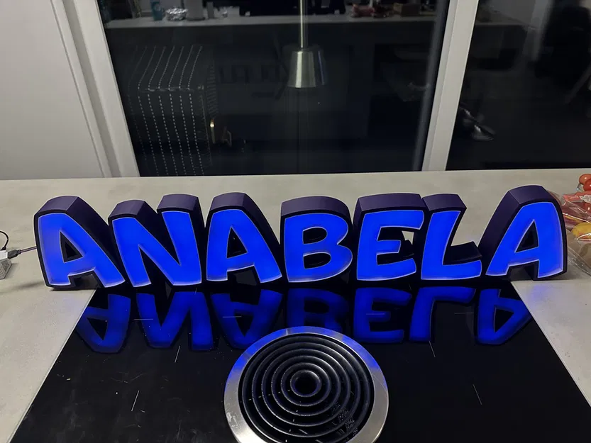 Đèn LED tên ANABELA cho trẻ em in 3D - Image 1