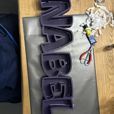 Đèn LED tên ANABELA cho trẻ em in 3D