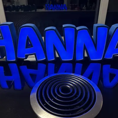 Đèn LED tên "HANNA" in 3D cho trẻ em